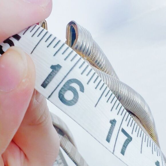 Vintage Silver Braided Flat Snake Chain Necklace Statement Quiet Luxury Classy - Picture 6 of 6